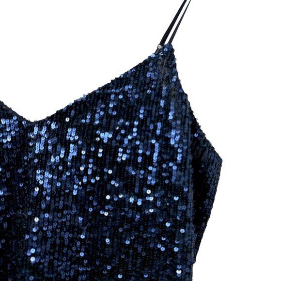 Banana Republic Blue Sequin Top Size Small Camisole Tank Party Evening Womens - Picture 3 of 9